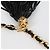 CHANEL Borsa in Vita Matelassé Satin Nero Oro CC Auth 141135V D'oro - vista 9