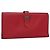 Hermès Portafoglio HERMES Pelle Rossa Argento Auth 142361 Rosso
