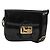 Borsa a Spalla CÉLINE Carrozza in Pelle Verniciata Nera Oro Auth 142247 Nero D'oro