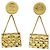 Cambon Chanel Vintage Medaillon Umhängetasche Brosche Metall Golden