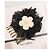 Pente delicado DOLCE & GABBANA em metal dourado com flor de seda preta Preto - vista 10
