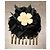Pente delicado DOLCE & GABBANA em metal dourado com flor de seda preta Preto - vista 6