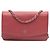 Wallet On Chain Portafoglio Chanel Rosso CC Caviar Sevruga con Catena
