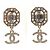Brincos de metal com strass Coco Mark da Chanel Prata Dourado