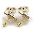 Brincos de metal com strass Coco Mark da Chanel Prata Dourado - vista 3