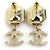 Brincos de metal com strass Coco Mark da Chanel Prata Dourado - vista 4