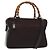 Bolsa de mão em nylon Gucci Bamboo 2 vias preta prata 000 0538 Auth ep10728 Preto
