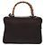 Bolsa de mão em nylon Gucci Bamboo 2 vias preta prata 000 0538 Auth ep10728 Preto - vista 2