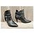 Botines Iro de cuero negro con doble hebilla - vista 2