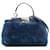 Fendi Blue Micro Shearling Peekaboo Satchel Pony-style calfskin  ref.2506128