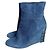 Stivaletti Christian Dior Cannage in camoscio blu con zeppa