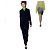 Jil Sander Ensemble, Minimalistisches Tailoring Modell Schwarz Circa 2019. - Ansicht 2