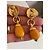 Chanel Maxi Orecchini Dorati con Perle Gripoix Arancioni Arancione Gold hardware - vista 4