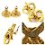 Orecchini a clip in metallo dorato Chanel Coco Mark D'oro - vista 5