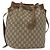 Borsa a Spalla GUCCI GG Plus Supreme in Pelle PVC Beige Oro Auth bs29350 D'oro