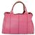 PRADA Borsa Canapa PM in Tela 2way Rosa Oro Auth ep10705 D'oro - vista 2