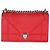 Piccola borsa Diorama in pelle di vitello grana rossa Christian Dior