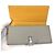 Bulgari Billetera bi-fold de cuero gris y amarillo Bvlgari Castaño - vista 12