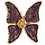 Spilla Farfalla Vintage Saint Laurent in Ottone Viola