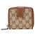 Portafoglio in pelle GG Canvas Gucci Marrone Beige