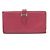 Hermès Béarn Leder Langbörse Pink