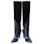 Saint Laurent Patchwork Knee Boots Black Suede  ref.2512576