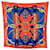 Hermès Hermes Paris Vintage Red Blue Silk Scarf Grand Manege 1990 D'Origny  ref.2513038