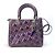 Borsa a Spalla Trapuntata Cannage Lady di Christian Dior Arancione Porpora