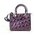 Borsa a Spalla Trapuntata Cannage Lady di Christian Dior Arancione Porpora - vista 2