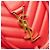 Borsa cabas Monogram in vitello rosso Saint Laurent - vista 8