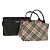 BURBERRY Nova Check Bag Nylon Leather 2 Set Beige Green Auth 139805 Verde