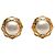 Orecchini a clip placcati in oro Chanel con perle finte D'oro