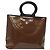 Céline CELINE Macadam Canvas Handtasche Emaille Braun Gold Auth 142207 Golden