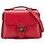 Borsa Gucci rossa piccola in vitello con G intrecciato Rosso