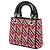Dior Mini Lady Dior in vernice rosa con paillettes - vista 2