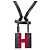 Collier avec cadenas H Motif d'Hermès Noir Argenté Rouge