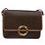 Céline CELINE Macadam Canvas Kreis Schultertasche aus PVC-Leder in Braun und Gold Auth 140226 Golden - Ansicht 13