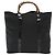 Borsa Tote in Nylon Nero Argento Gucci Bamboo 002 2058 0412 5 Auth ep10054 - vista 2
