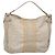 Borsa a Spalla Salvatore Ferragamo Nylon Beige Argento Autentica BA5336