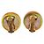 Orecchini Clip Fiore Camelia Marca Coco Chanel D'oro Arancione - vista 2