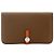 Billetera combinada Dogon Duo de cuero Hermès Castaño