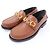 Mocassini in pelle con logo Gucci in metallo Marrone