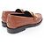 Mocassini in pelle con logo Gucci in metallo Marrone - vista 3