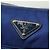 Borsa Messenger Piatta Prada Tessuto con Pelle Piccola Blu - vista 7