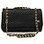 BALLY Borsa a Spalla con Catena Pelle Nera Oro Auth 141002 Nero D'oro