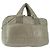 CHANEL Borsa Tote Cocoon Nylon Grigio Argento CC Auth BA5928 Marrone