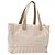 CHANEL Nova linha de viagem Bolsa de mão em nylon bege prata CC Auth 141486