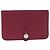 Billetera combinada Dogon Duo de cuero Hermès Roja