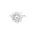 Autre Marque Anello a forma di fiore in oro bianco e platino incastonato di diamanti.
