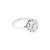Autre Marque Anello a forma di fiore in oro bianco e platino incastonato di diamanti. - vista 3